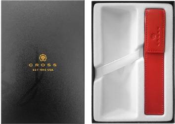 Набор Cross GWP47-2 Подарочная коробка и Кожаный футляр для одной ручки красный